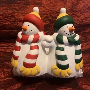 PartyLite P0476 Snowmen Candle Holder Christmas Winter